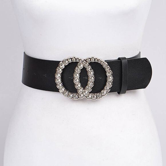 Rhinestone Filled Double Ring Belt main image 8